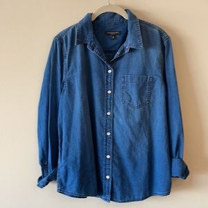 NWOT Denim Button Down Shirt